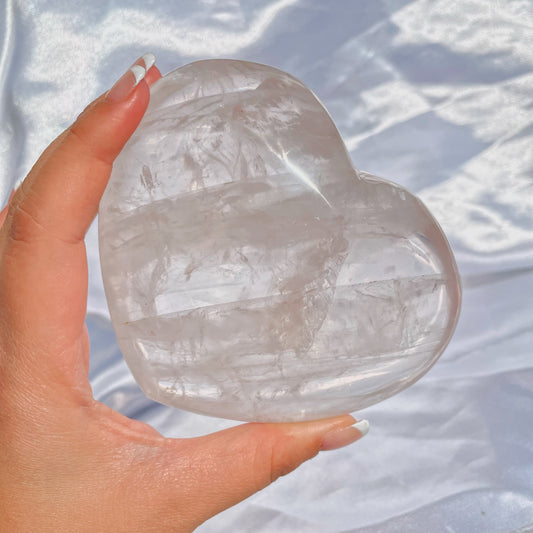 Milky Clear Quartz Heart