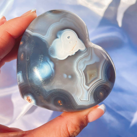 Orca Agate Heart