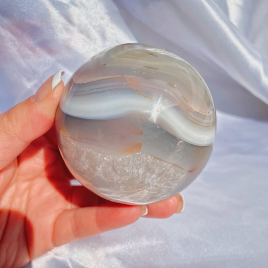 Agate W/ Quartz Sphere