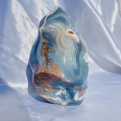 Orca Agate W/ Moss Flame